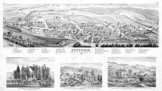 Guysville - Bird's Eye View, Van Vorhes, Dean, Robinett, Athens County 1875